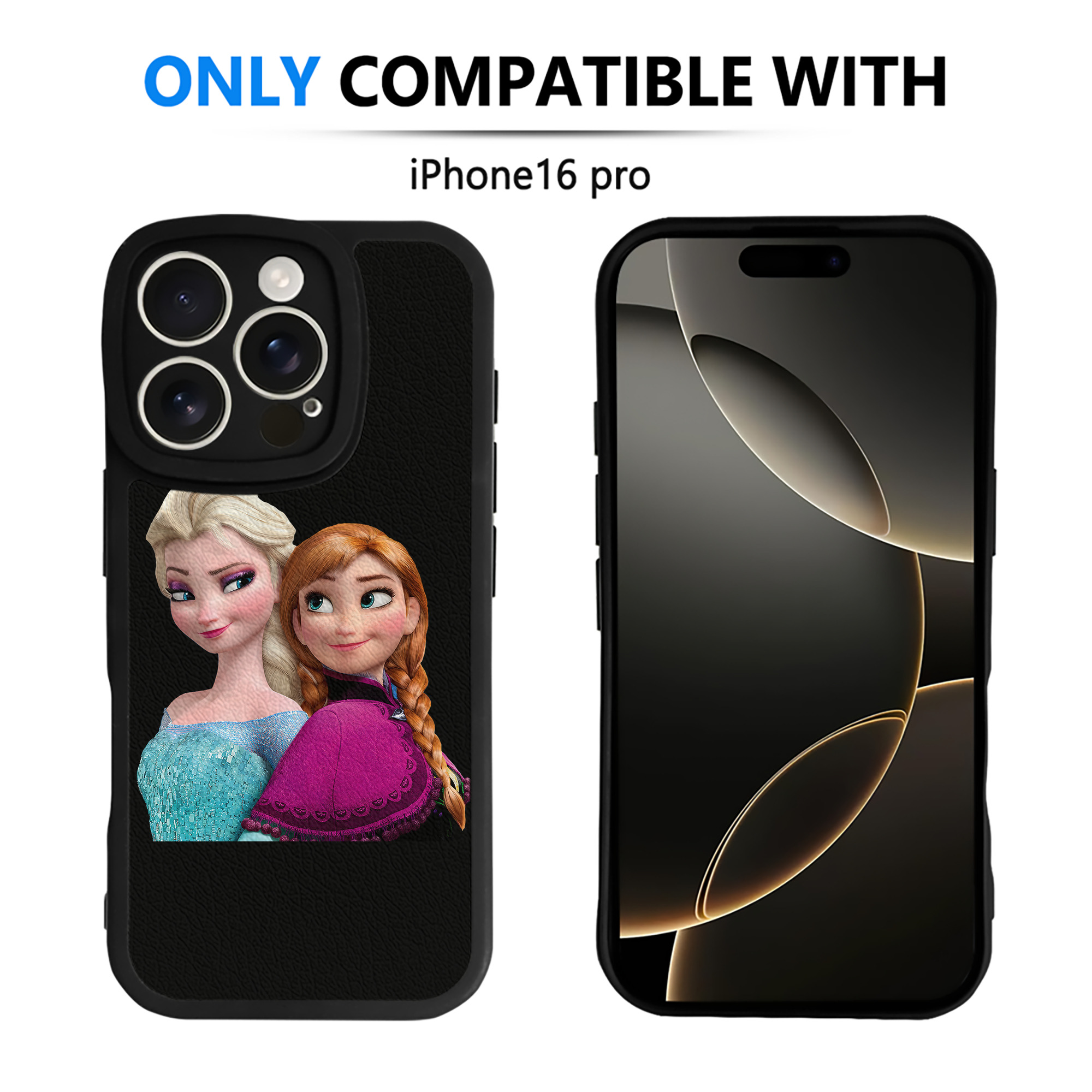 （画像用） アナと雪の女王 アンナ エルサ Frozen Anna Elsa 【iPhone 16シリーズ対応】シリコンスマホケース（レザー調） 材質：シリコン